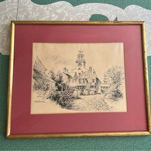 Jas F Murray Cape Cod Sketch Signed Gardener’s Court Nantucket Massachusetts